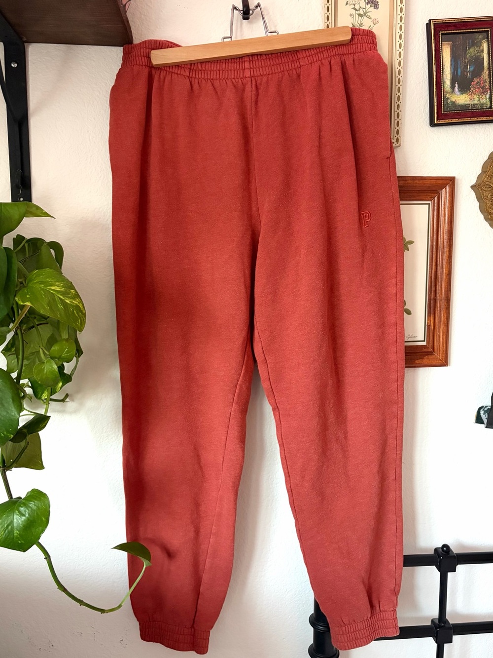Victoria's Secret PINK Sweatpants Cotton Blend Pull On - Rust - Medium